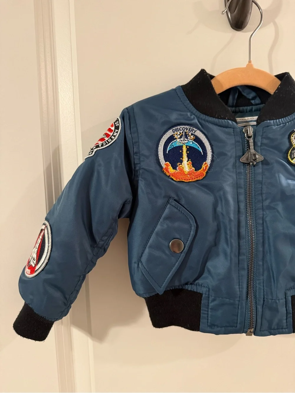 Up and Away Baby Boy Girl Blue Bomber Space Shuttle Junior Astronaut Jacket 12mo